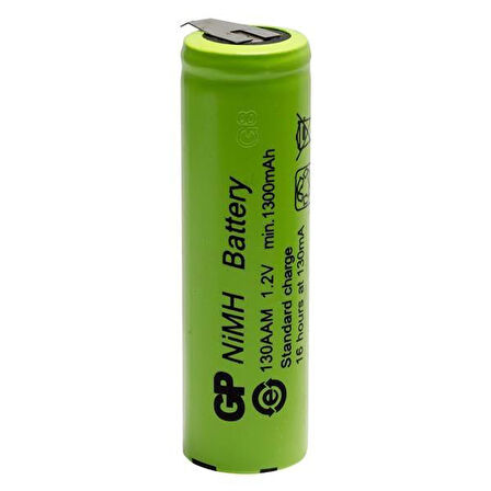 GP 1300mA 1.2V Düz Kafa Puntalı Aa Kalem Pil 130AAM