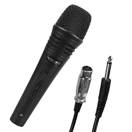 MagicVoice MV-1310 Dinamik Profesyonel Kablolu EL Mikrofonu XLR Girişli Alüminyum (5 Metre Kablolu)