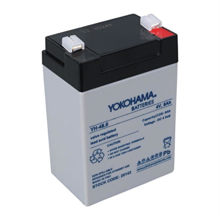 Yokohama YH-48.0 4 Volt - 8 Amper Akü (68x45x95 mm)