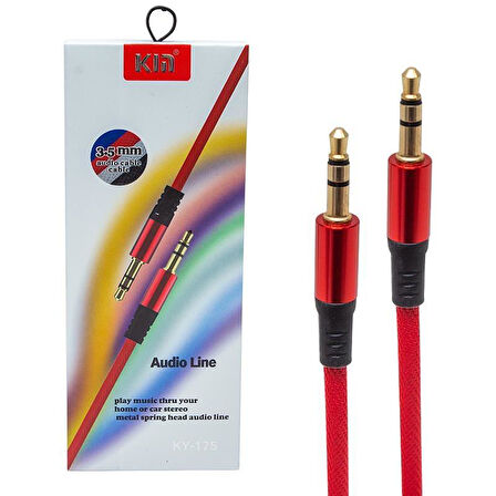 Powermaster Pm-3777 3.5 Mm Erkek/Erkek Kırmızı Stereo Aux Kablo