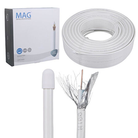 Mag RG6-U4 Bakır SAT1 Anten Kablosu 100 Mt