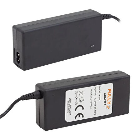 Fully O-1624A 24 Volt - 3 Amper Plastik Kasa Masaüstü Adaptör 5.5*2.5 Uç