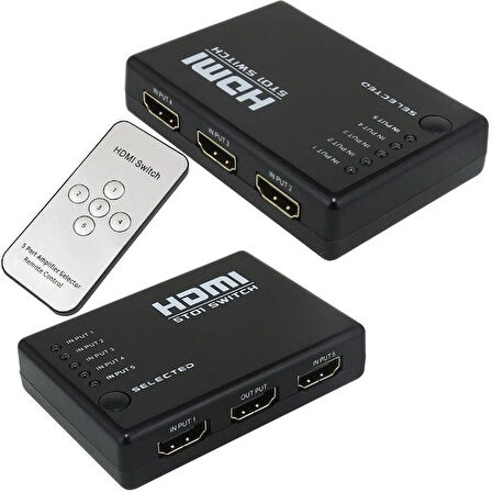PowerMaster PM-8342 5 Giriş 1 Çıkış HDMI 2.0 4K@60Hz Switcher Toplayıcı Kumandalı