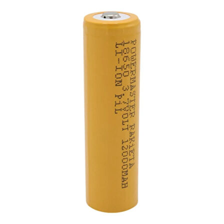 PowerMaster PM-9599 Rakieta 3.7 Volt 1200mAh 18650 Başlıklı Şarj Edilebilir Lityum Pil (Tekli)
