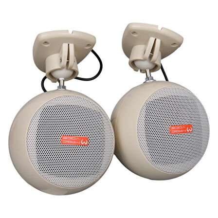 MagicVoice MV-12 7.5 CM 20 Watt Komütatörlü Hat Trafolu Krem Beyazı Sütun Sarkık Hoparlör (2'li Takım)