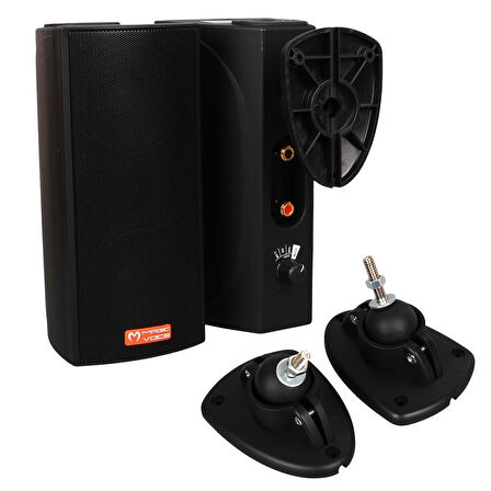 MagicVoice MV-19 2x7.5 CM 40 Watt Komütatörlü Hat Trafolu Siyah Sütun Hoparlör (2'li Takım)
