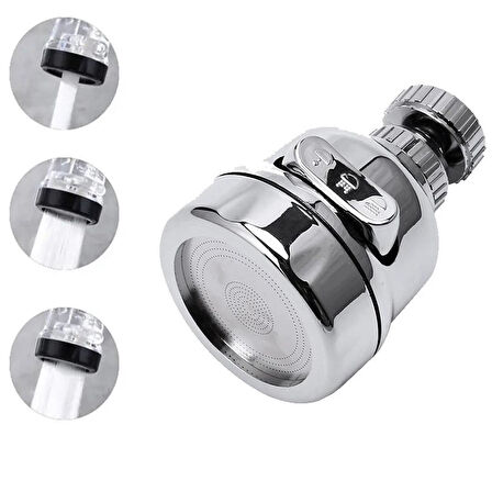 Sunup SN-27115 3 Kademeli Tasarruflu Musluk Başlığı 360 Derece