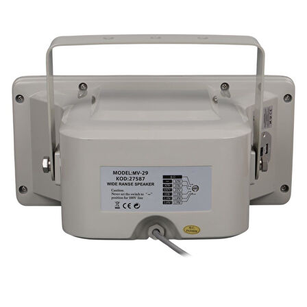 MagicVoice MV-29 13 CM 30 Watt Komütatörlü Hat Trafolu Gri Horn Sütun Hoparlör (Tekli Paket)