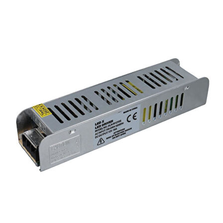 Ledx ALN-M1210S 12 Volt 10 Amper 120 Watt Slim Metal Kasa Adaptör 190x48x38mm