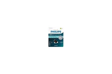 Philips FM32DC152B/00 32Gb 2 IN 1 TYPE-C/USB 3.1 Siyah Gri USB Bellek