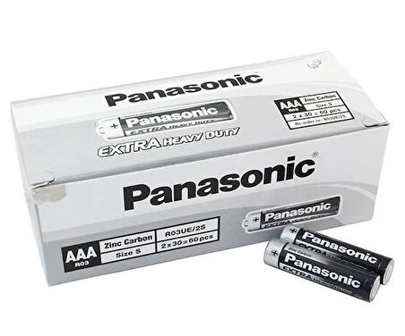 Panasonic R03UE/2S Manganez AAA İnce Kalem Pil (60'lı Paket)