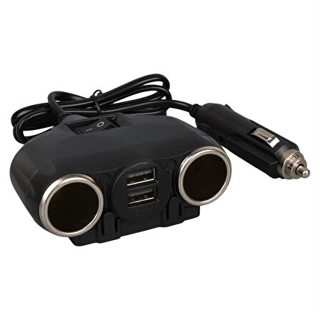 Olesson 1630 12-24V Çift USB Girişli 120W 80cm Kablolu 2'LI Araç Çakmak Çoklayıcı