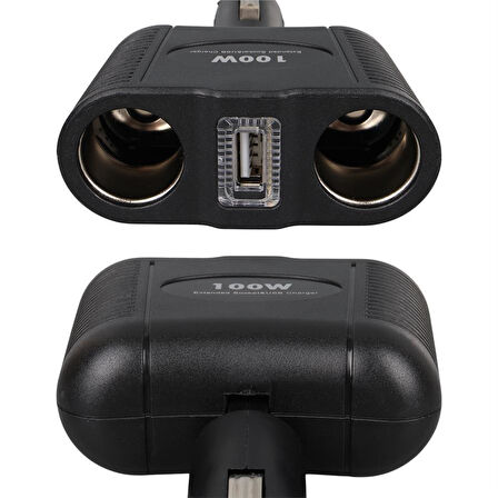 Olesson 1646 12-24V Tek USB Girişli 100W Çiftli Araç Çakmak Çoklayıcı