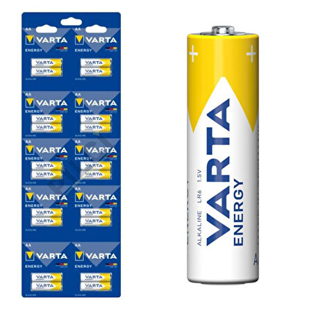 Varta 1.5 Volt Alkalin AA Kalem Pil 2'li Yırtmalı (20'li Kartela Paket)