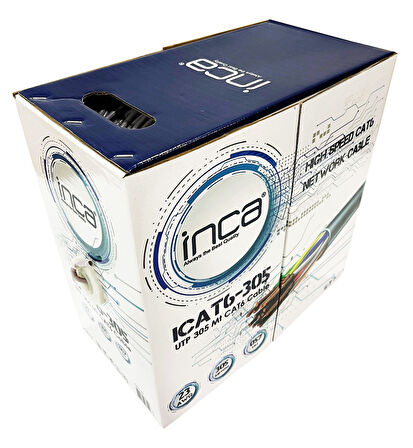 Inca ICAT6-305M 305m CAT6 UTP 23 AWG kablo,gri