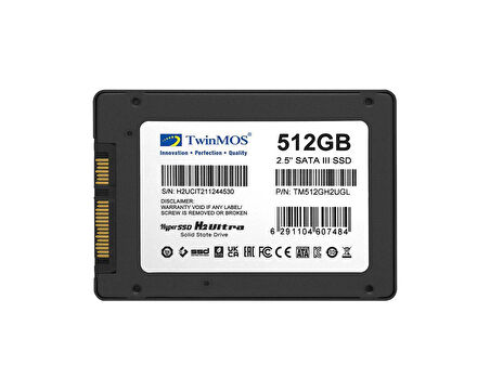 Twinmos 512Gb 2,5" Sata3 Ssd 580Mb-550Mb/s Grey