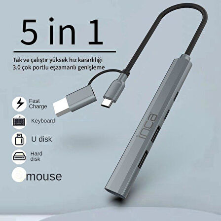 Inca IUTP-06T 15cm Tip-C+USB=1*USB3.0+2*USB2.0+