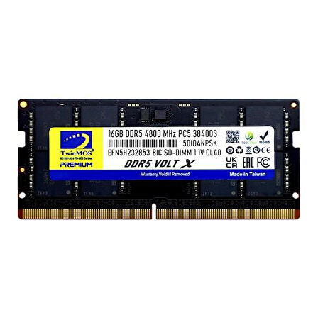 TWINMOS 16GB DDR5 4800MHZ CL40 NOTEBOOK RAM VOLT X TMD516GB4800S40