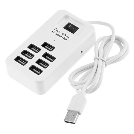 Fully S-802J 7 Port USB 2.0 Anahtarlı ve 1 Metre Kablolu Hub Çoklayıcı