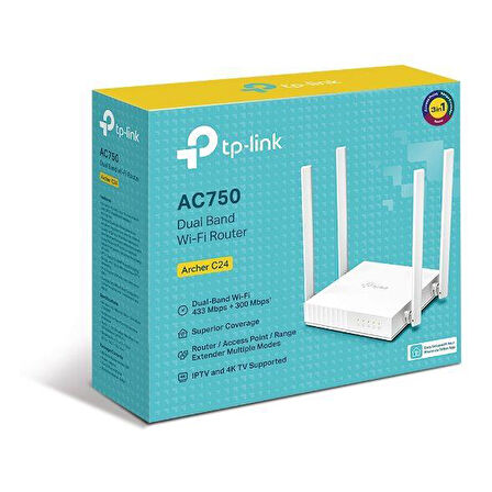 Tp-link archer C24 d.band kablosuz AC750 router