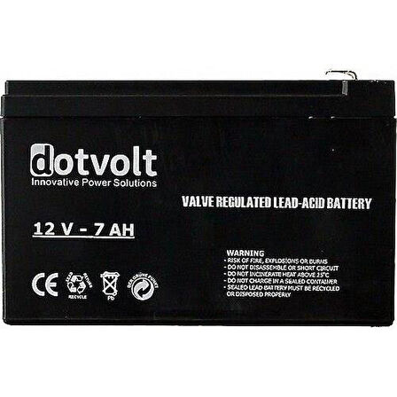 DOTVOLT 12v 7amper SC7-12 Kuru Tip Alarm Aküsü