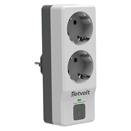 DOTVOLT 2-li Surge Hunter 350 Joules Akım Koruma Prizi 1.5metre Siyah