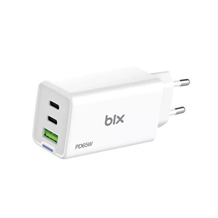 BİX BX3P66G-WE 65W ŞARJ ADAPTÖR TYPE-C/USB Beyaz