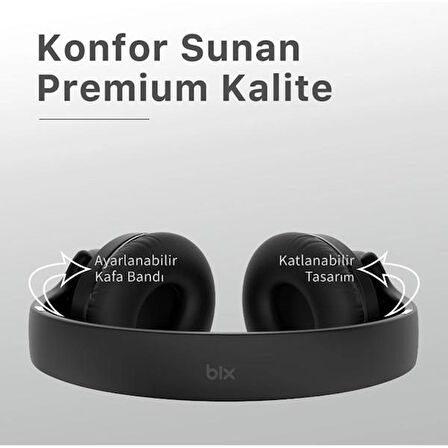 BİX BH2-BK Siyah SOUNDCRAFT BH2 KATLANABİLİR KULAKÜSTÜ KABLOSUZ KULAKLIK