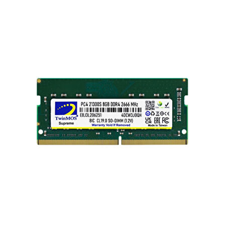 TWINMOS 8GB 2666MHz DDR4 MDD48GB2666N NOTEBOOK RAM