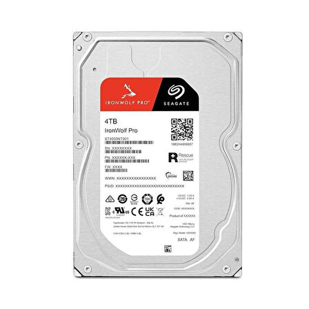 SEAGATE IRONWOLF PRO 4TB 7200RPM 256MB SATA3 ST4000NT001 NAS HDD RESMİ DİSTİ GARANTİLİ