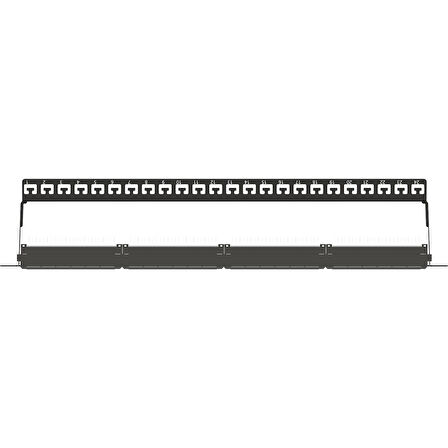 AGER AC-611-24E 8P8C,LSA,ALTIN KONTAK 24 PORT CAT6 DOLU 1U ZIRHSIZ PATCH PANEL