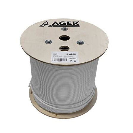 AGER AC-600-5-GRI 500MT U/UTP CAT6 LS0H - HELOJEN FREE GRI 250MHZ 23AWG %100 BAKIR