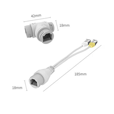QPORT Q-SPLPOE1 2IN1 AG KONNEKTORU + 3 YOLLU POE SPLITTER