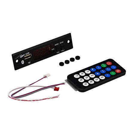 PowerMaster M517 Oto Teyp Dijital Player Board USB/AUX/SD/FM/Bluetooth Kumandalı Mikrofonsuz Çevirici (12V-500MA)