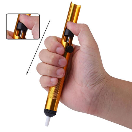 PowerMaster ZD-192 Yüksek Emişli Lehim Temizleme Pompası Alüminyum Metal (192mm)