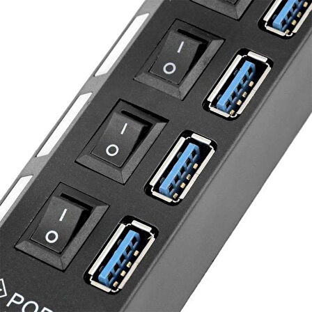 Powermaster PM-11365 4 Port USB 3.0 Anahtarlı Hub Çoklayıcı
