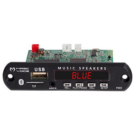 Magicvoice MP5 USB-SD-MMC-Bluetooth 12V-500mA Kumandalı Çevirici Dijital Video Player Board