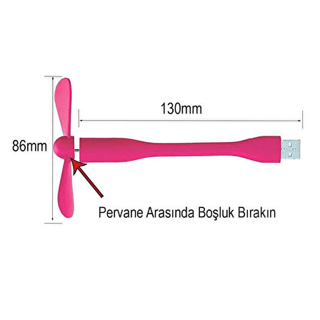 PowerMaster PM-20579 Taşınabilir Esnek USB Mini Fan Vantilatör (PowerBank - Laptop)