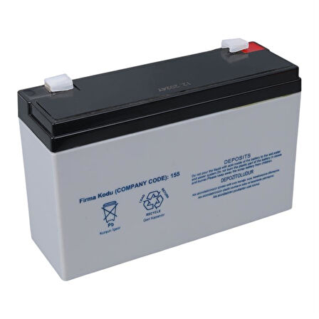 Yokohama YH-612 6 Volt - 12 Amper Akü (150x50x94 mm)