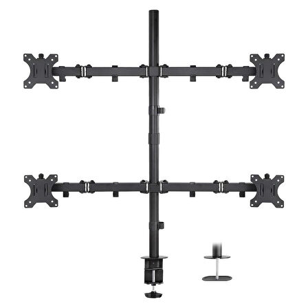 PowerMaster PM-054 13-27'' Dörtlü (Quad) Mekanik LCD-LED Gaming Monitör Tutucu Masa Stand Askı Aparatı