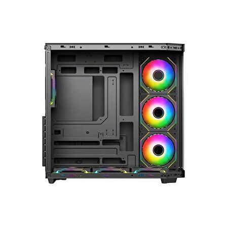 POWERBOOST 750W 80+ BRONZE Seaview PBA4375B Gaming Mid-Tower PC Kasası Siyah