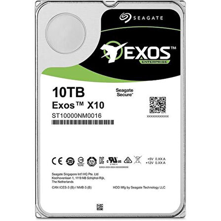 SEAGATE 3.5" 10TB EXOS ST10000NM0016 7200 RPM 256MB SATA-3 NAS ve Güvenlik Diski