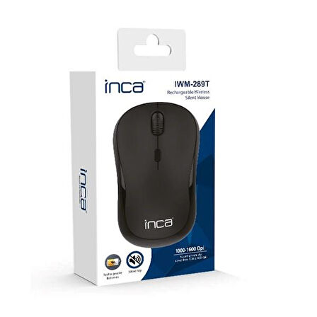 INCA IWM-289T Kablosuz siyah Ergonomic Design Şarjlı Mouse