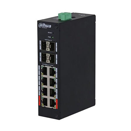 DAHUA 8port PoE 120w HS4412-8ET-120 10/100 4X SFP Yönetilebilir Endüstriyel Switch