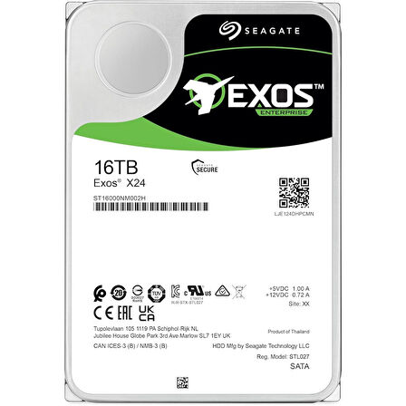 SEAGATE EXOS X16 16TB 7200RPM 512E SATA3 6Gbit/sn ST16000NM002H HDD