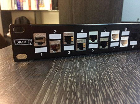 Digitus DN-91412 24'lü 1U siyah boş patch panel