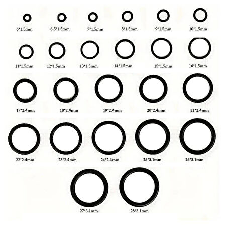 PowerMaster PM-28533 800 Parça Kauçuk Conta Halka Seti O-Ring Nitril NBR Su Geçirmez