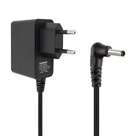 Weko 5 Volt - 1 Amper 3.5*1.35 Uçlu Yerli Üretim Plastik Kasa Priz Tipi Adaptör