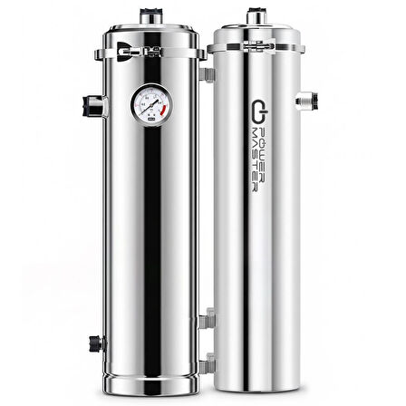 PowerMaster PM-28654 Ana Hat Su Arıtma Sistemi 10.000 L/Saat Paslanmaz Çelik Gövdeli Yıkanabilir UF-PVDF Filtreli