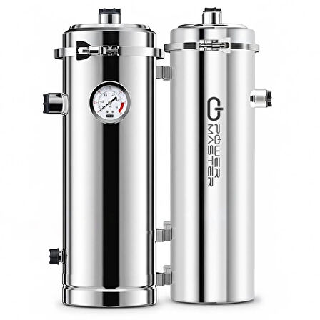 PowerMaster PM-28653 Ana Hat Su Arıtma Sistemi 5.000 L/Saat Paslanmaz Çelik Gövdeli Yıkanabilir UF-PVDF Filtreli